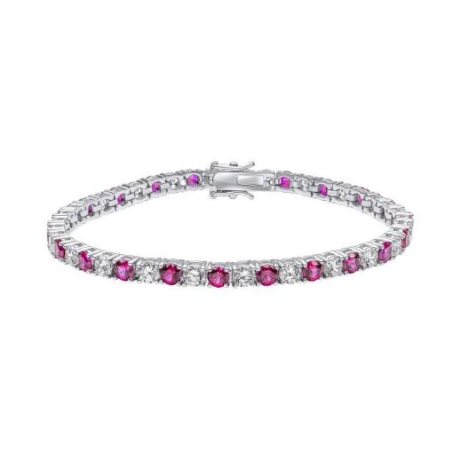 Picture of Ruby Oval Zirconia Tennis Bracelet