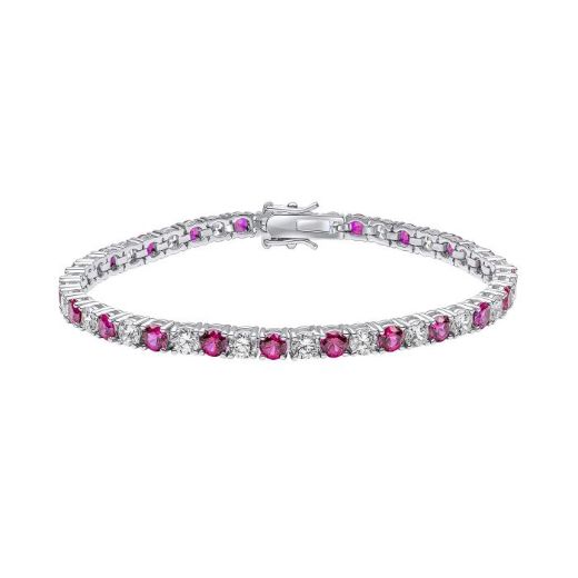 Picture of Ruby Oval Zirconia Tennis Bracelet