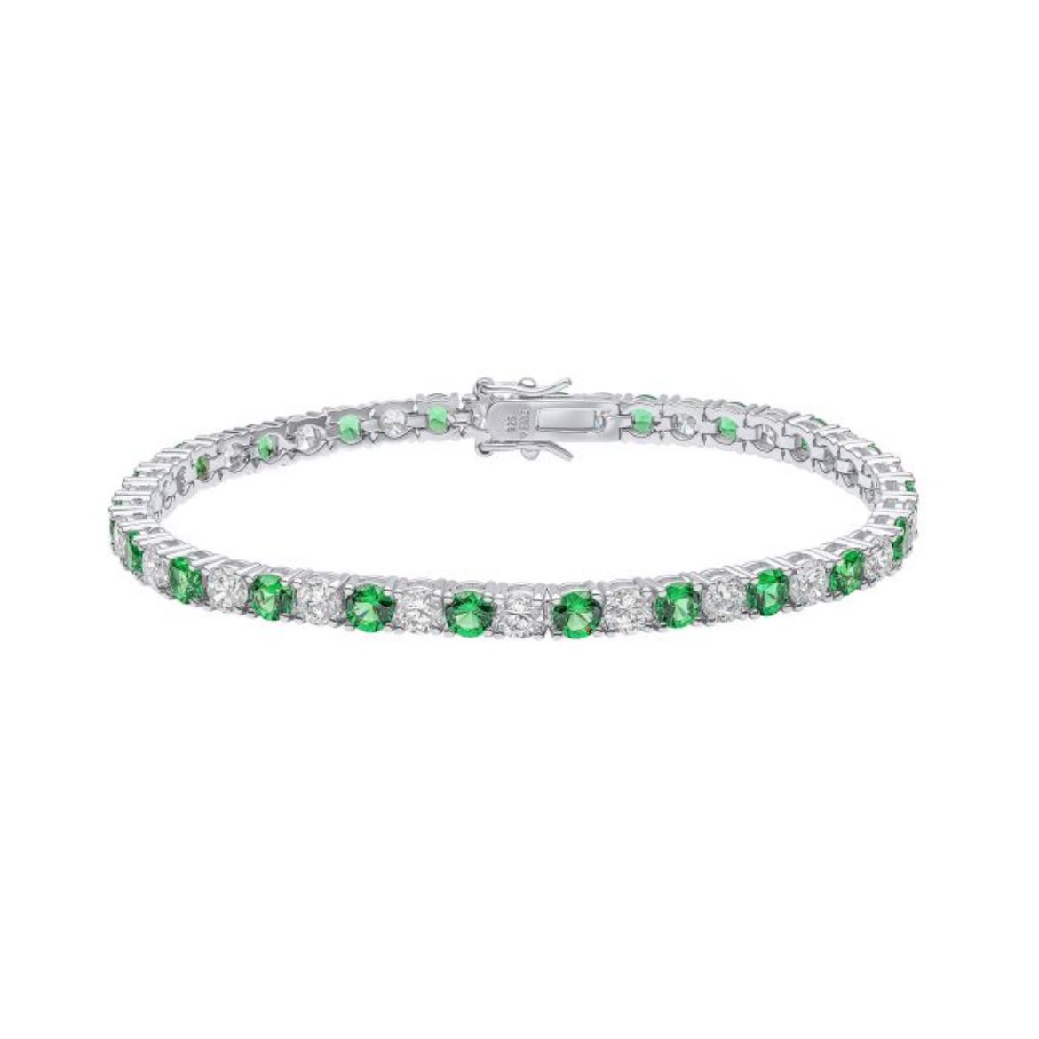 Picture of Emerald Oval Zirconia Tennis Bracelet