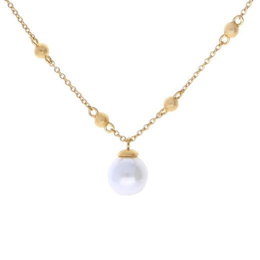 Picture of Station Necklace with Shell Pearl in Gold 