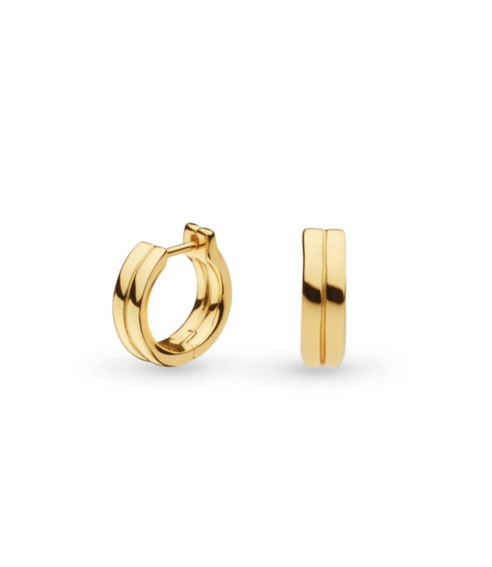 Picture of Bevel Unity Golden Huggie Hoop Earrings