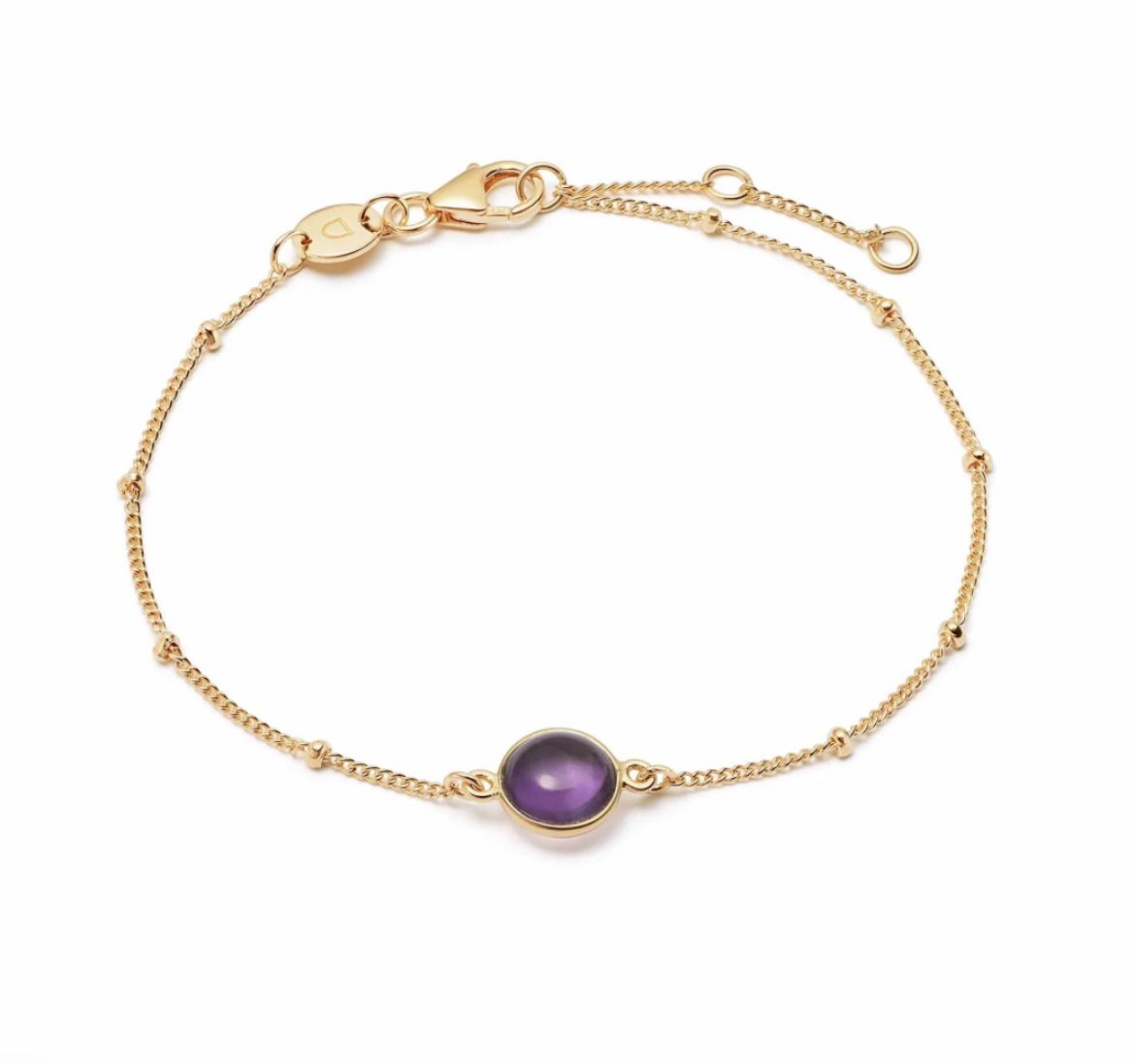 Picture of Healing Stone Bobble Bracelet 18Ct Gold Plate - Amethyst