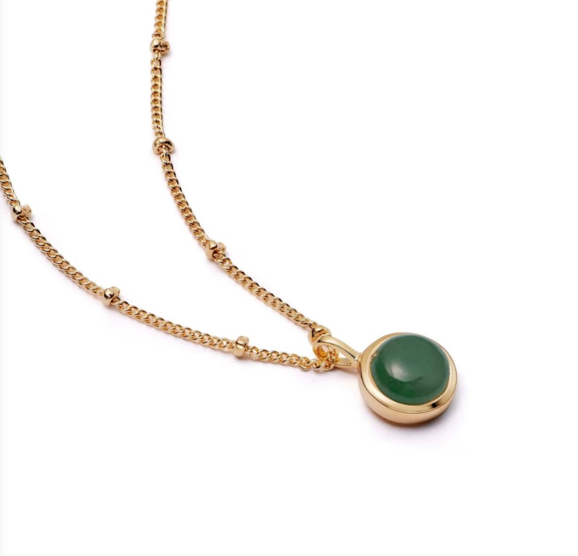 Picture of Healing Stone Necklace 18Ct Gold Plate - Green Aventurine