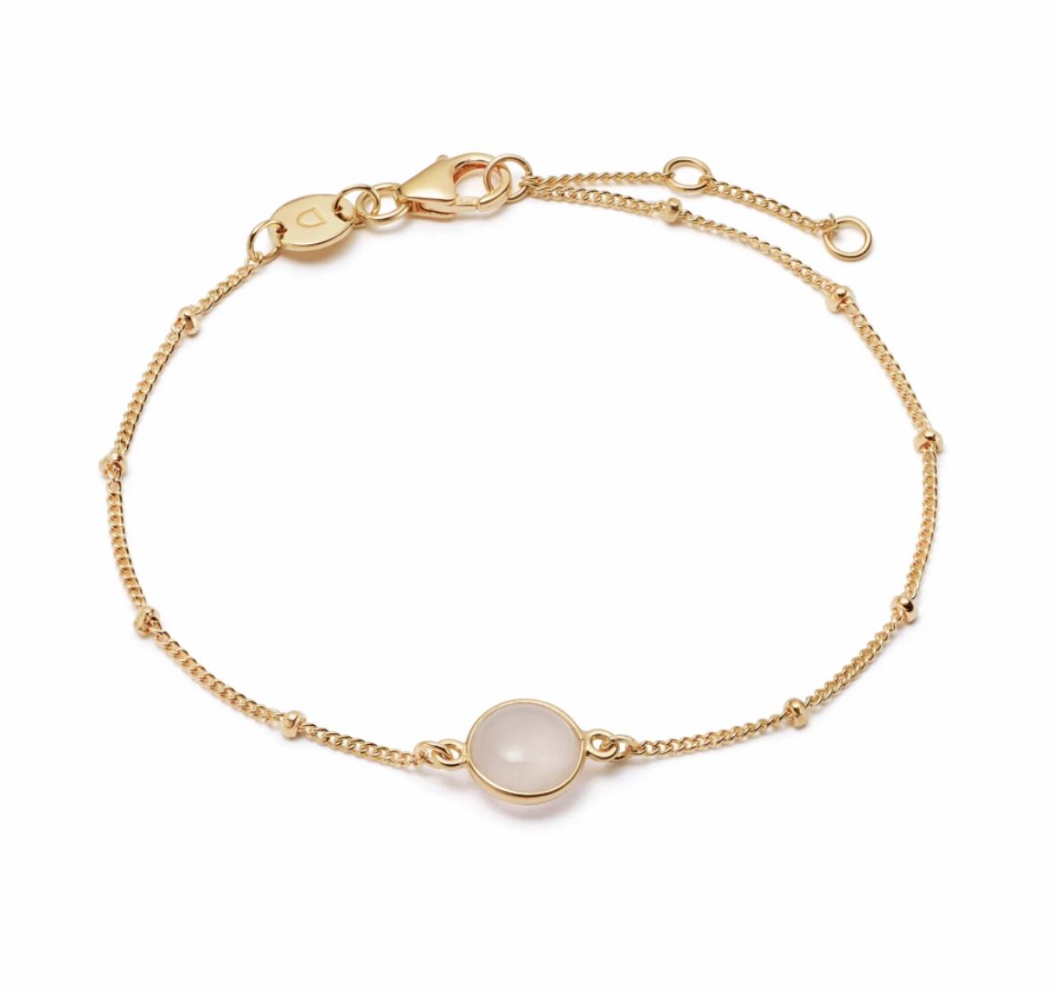 Picture of Healing Stone Bobble Bracelet 18Ct Gold Plate - Rose Quartz