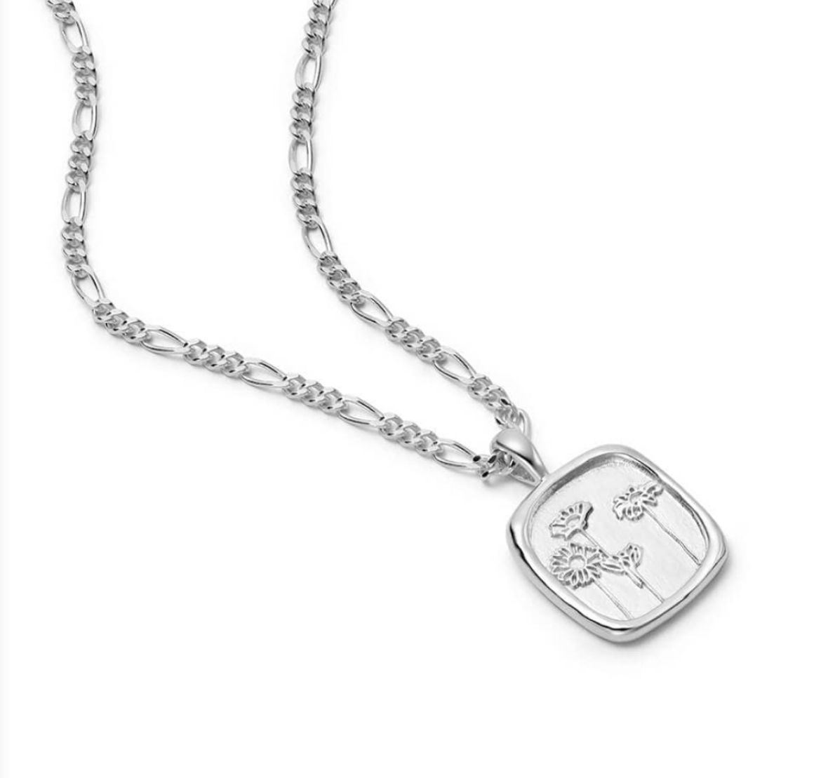 Picture of Floriography Wild Daisies Flower Necklace Sterling Silver