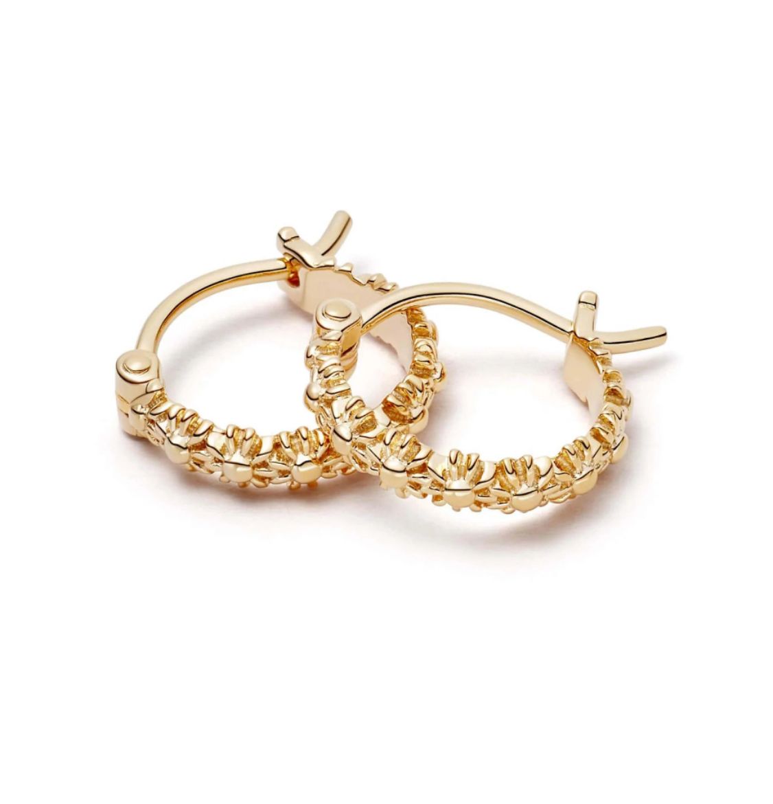 Picture of Iota Daisy Hoop Earrings 18ct Gold Plate