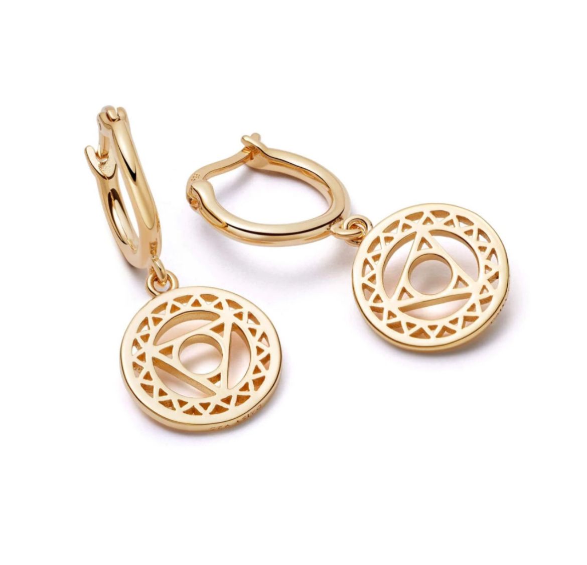 Picture of Chakra Throat Earrings 18ct Gold Plate