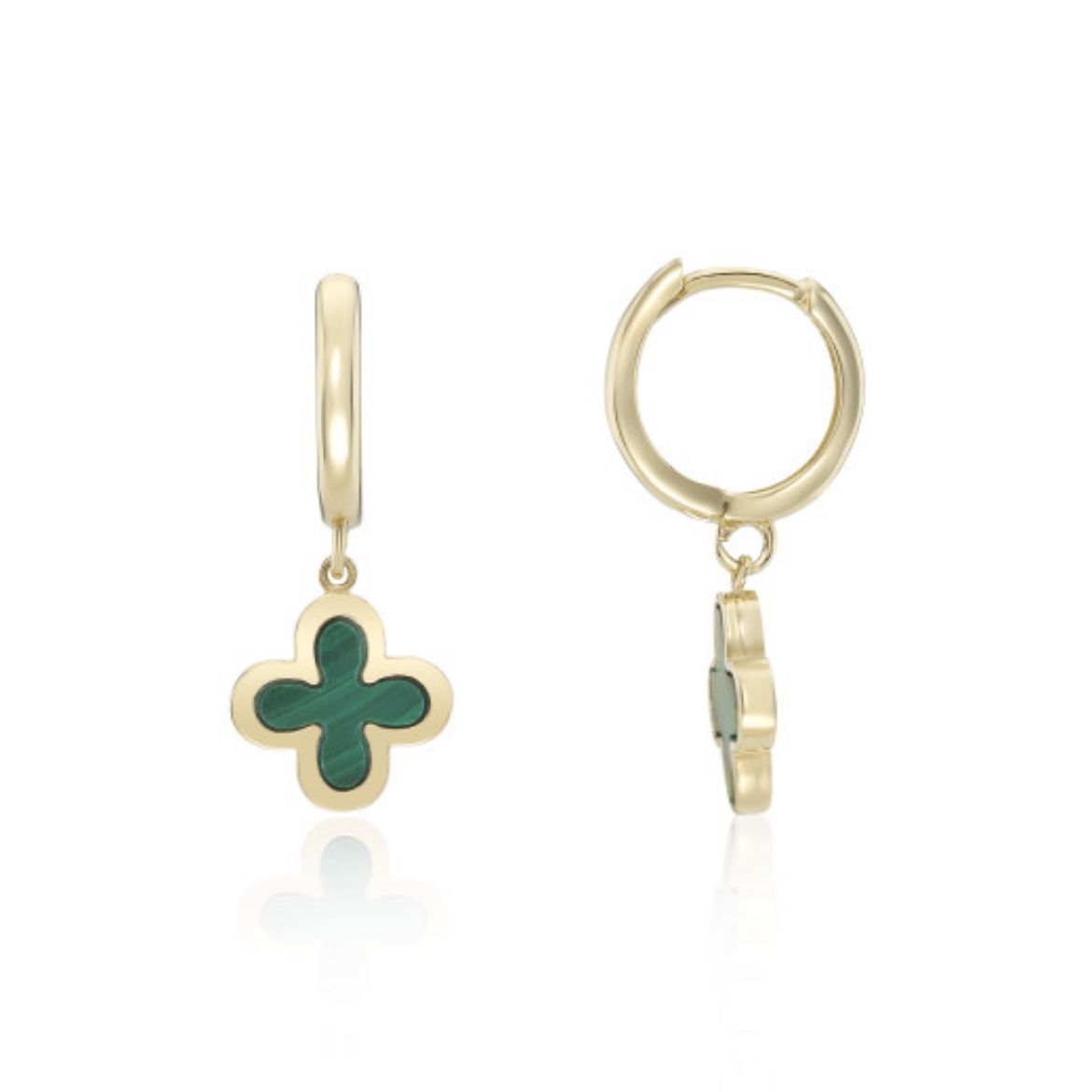 Picture of 9ct Yellow Gold Malachite Drop Earrings