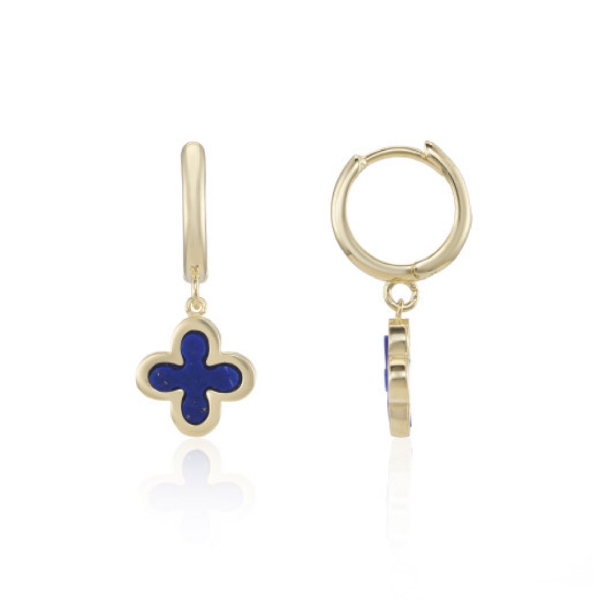 Picture of 9ct Yellow Gold Lapis Drop Earrings