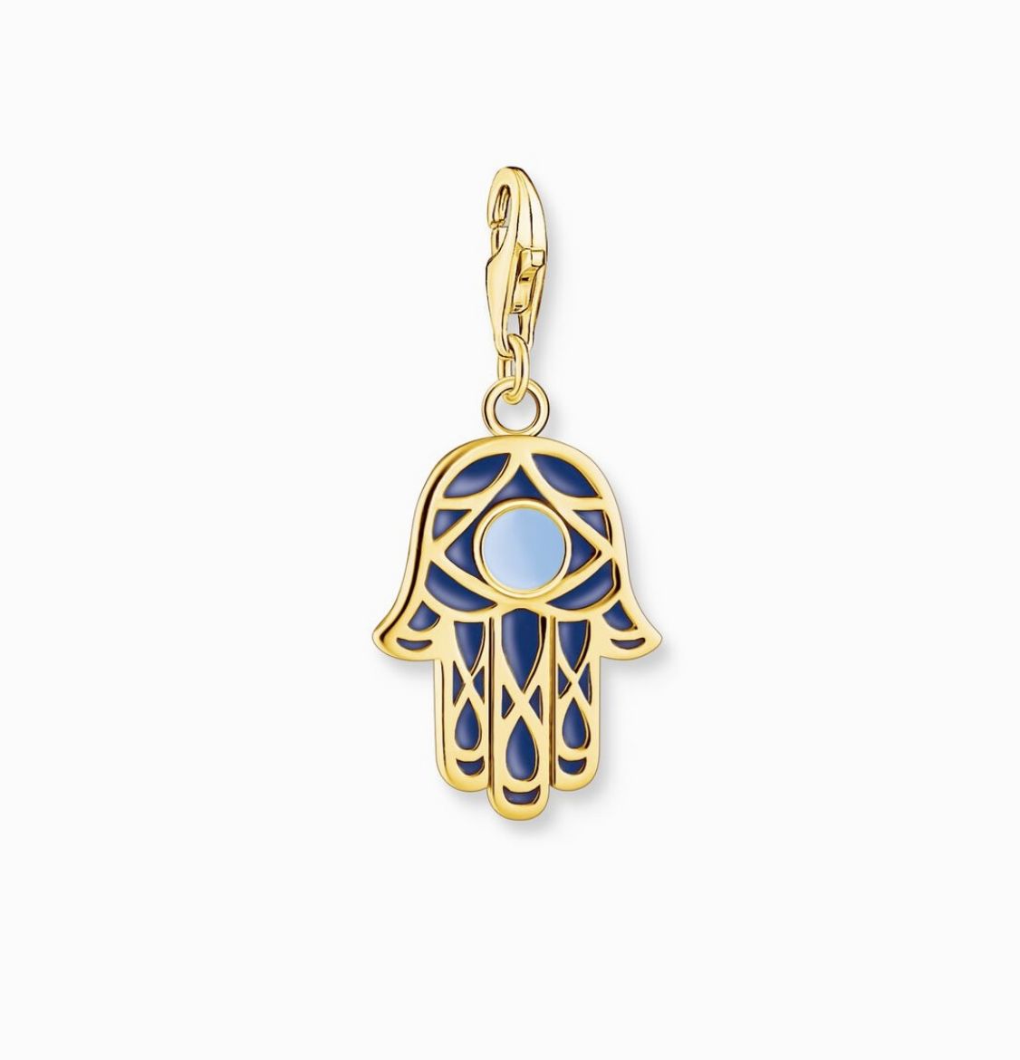 Picture of Hand of Fatima with Blue Enamel 18ct Gold Plated Charm