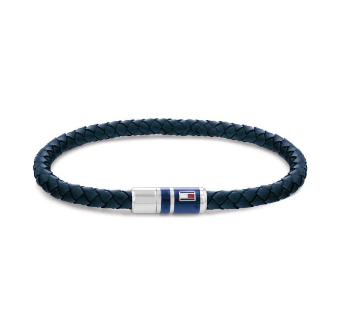 Picture of Blue Braided Leather Bracelet with Magnetic Clasp