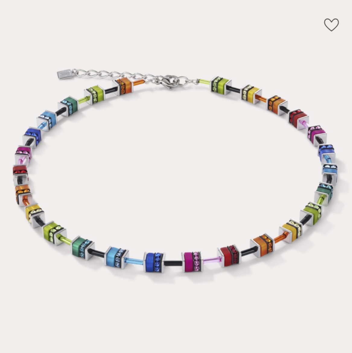 Picture of Geocube Classic Polaris And Multicoloured Rhinestone Necklace