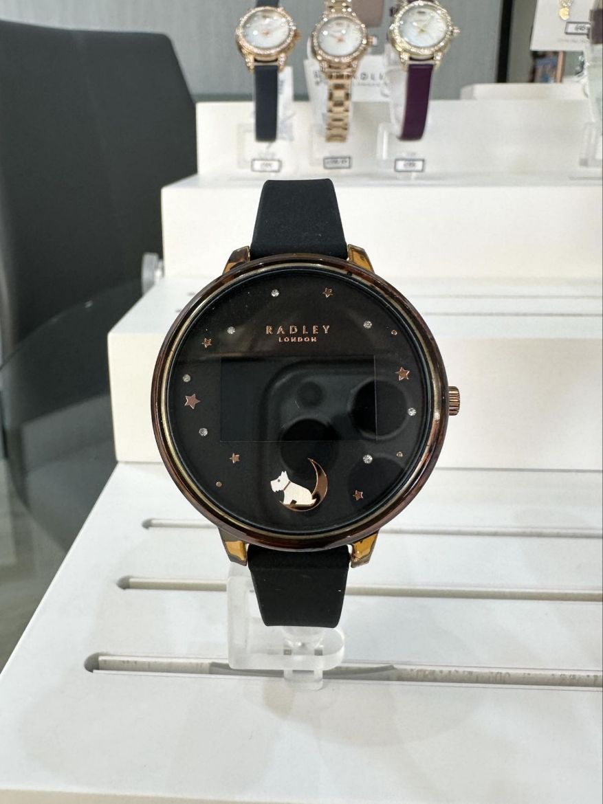 Picture of Series 03 Smart Watch with Tortoise Case and Black Silicone Strap   