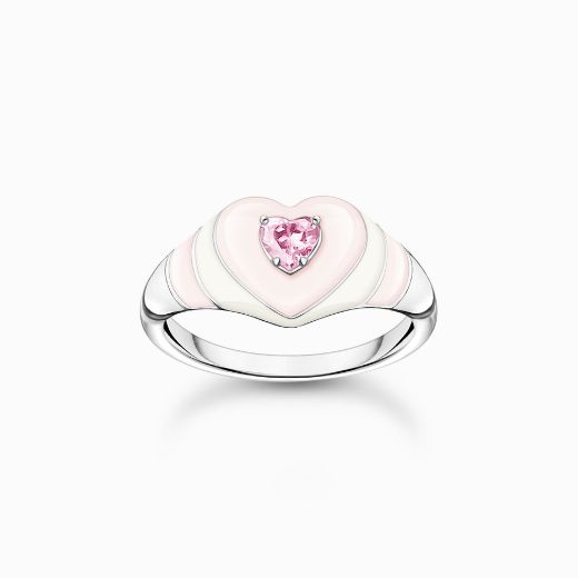 Picture of Pink Heart Enamel Ring 