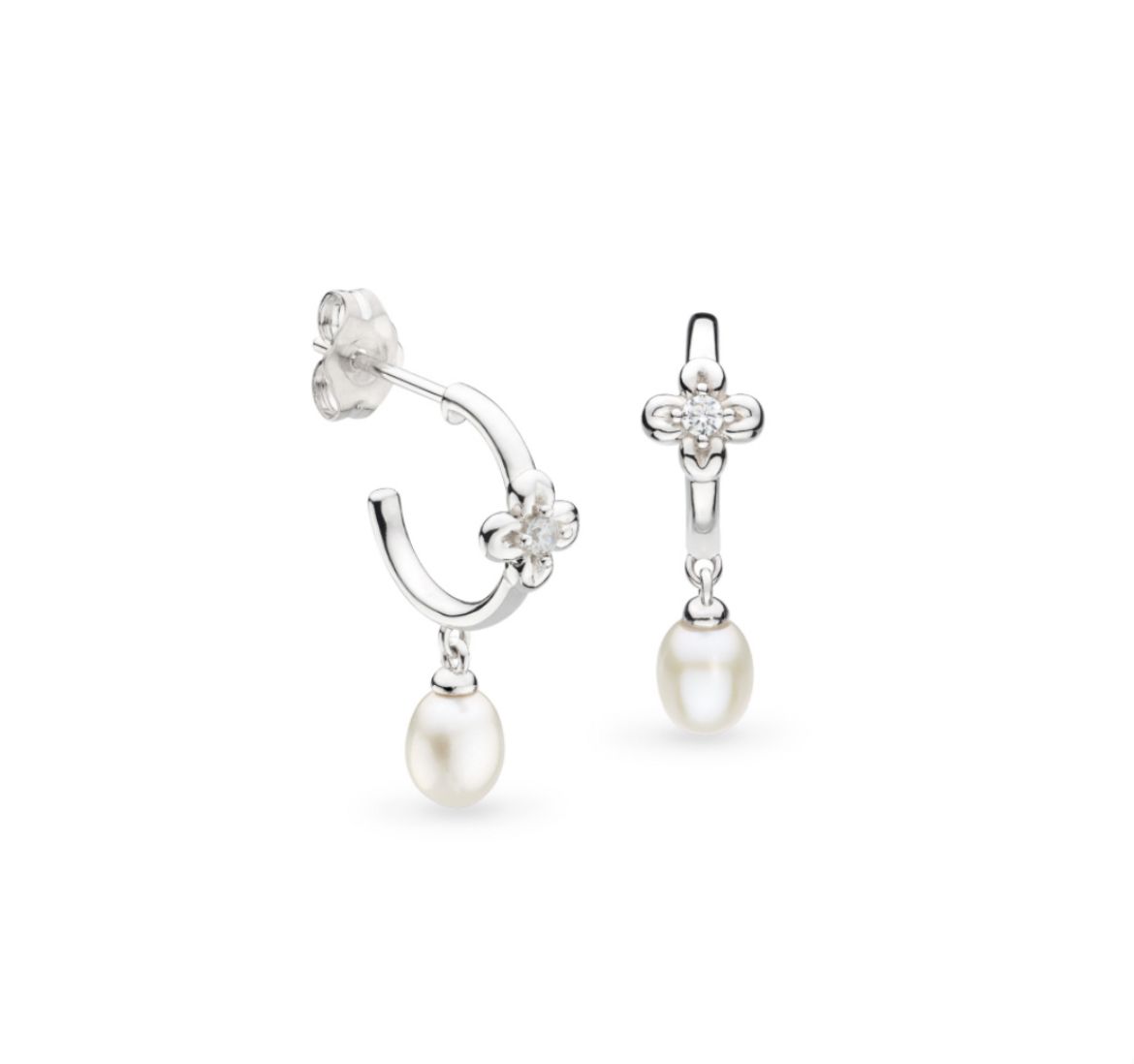 Picture of Blossom Flyte Honey Flower Pearl Hoop Earrings