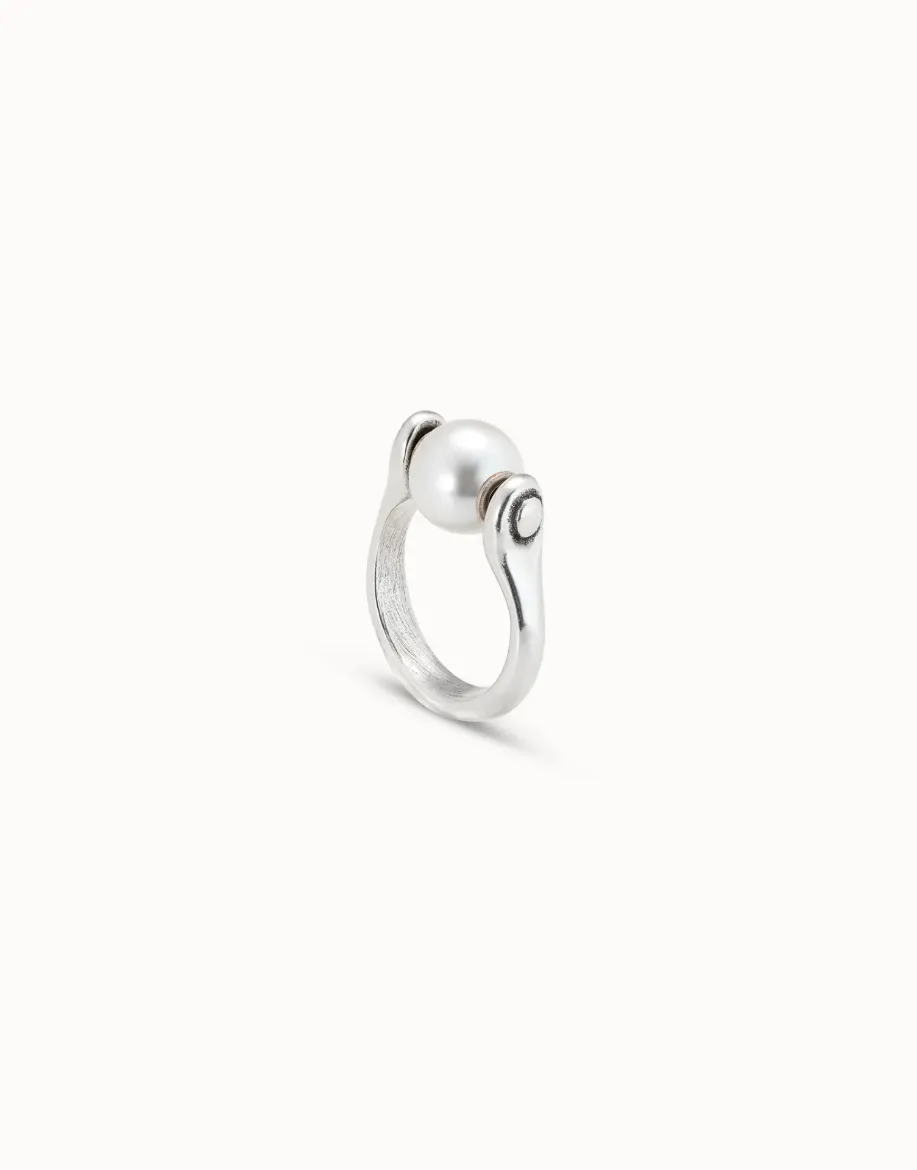 Picture of Spinning Silver Ring with Pearl