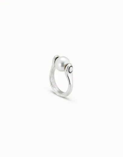 Picture of Spinning Silver Ring with Pearl