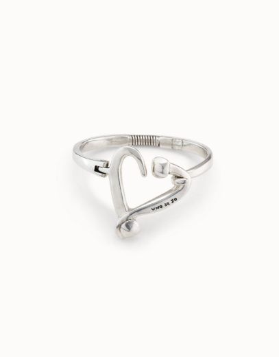 Picture of One Love Nailed Heart Silver Bangle