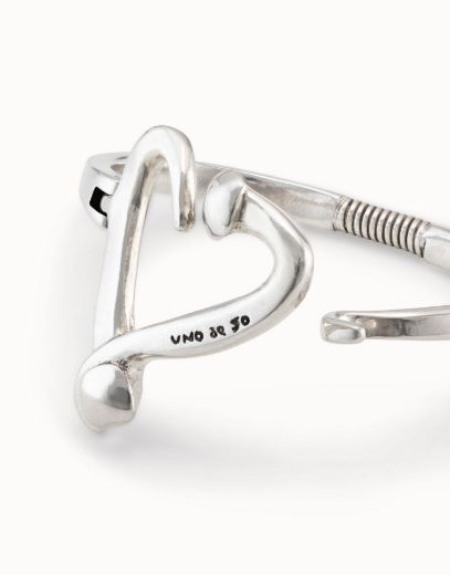 Picture of One Love Nailed Heart Silver Bangle
