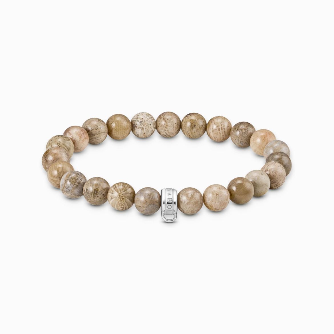 Picture of Silver Charm Bracelet with Daisy Jasper Beads