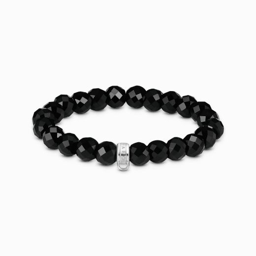 Picture of Obsidian Beaded Charm Bracelet