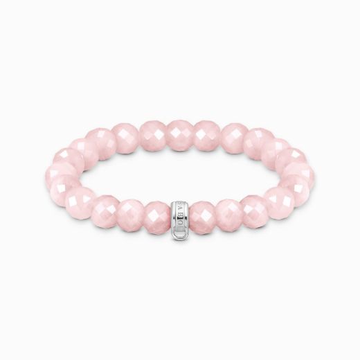 Picture of Rose Quartz Beaded Charm Bracelet 