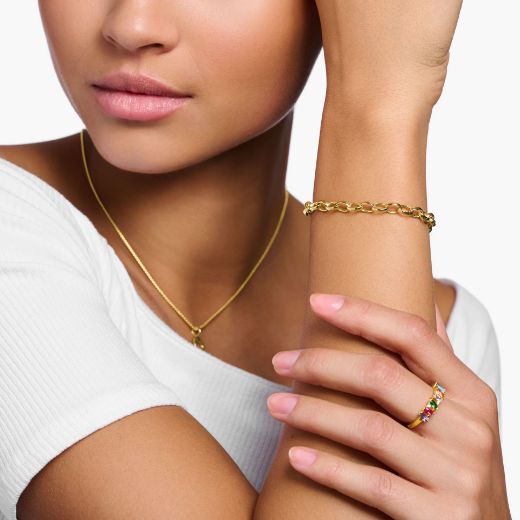 Picture of Charm Bracelet Classic Gold Plated Medium Linked 