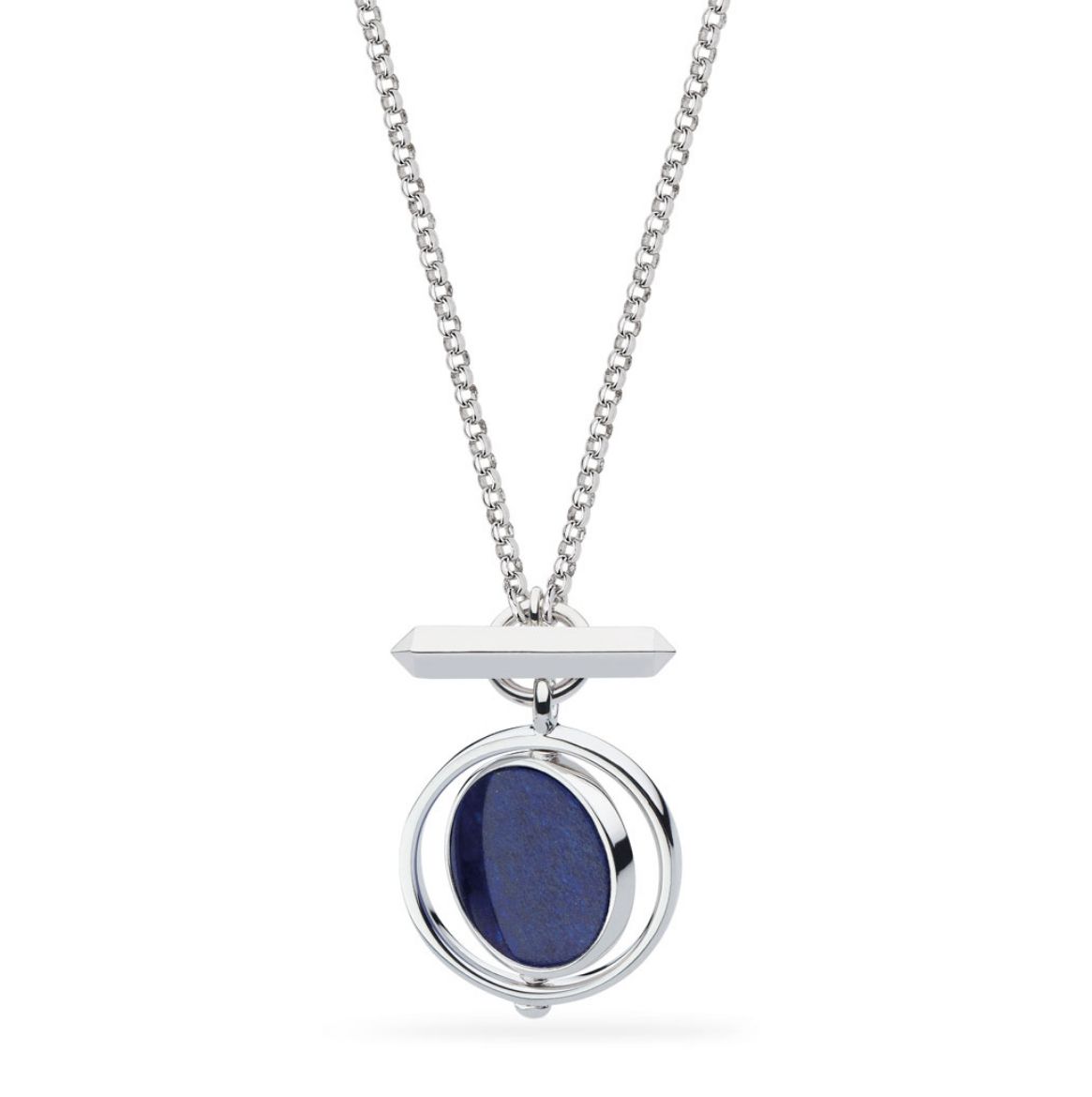 Picture of Revival Eclipse Lapis Spinning T-Bar Necklace