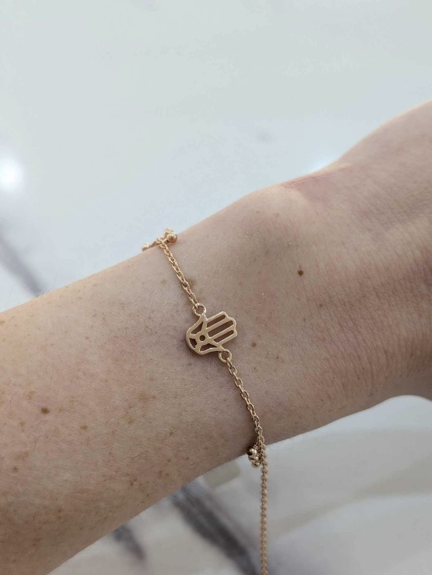Picture of Good Karma Hand of Fatima Rose Gold Plated Bracelet