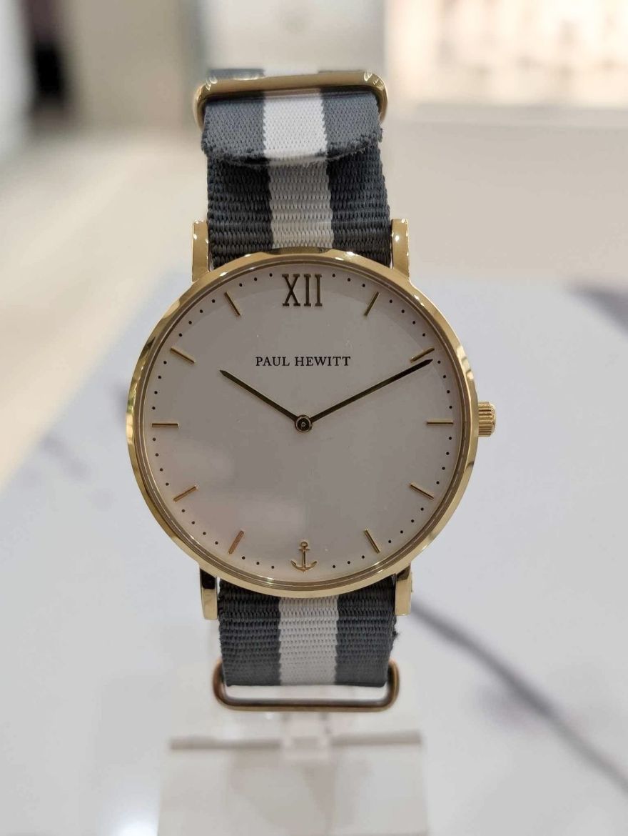 Picture of Paul Hewitt Watch with Grey and White Fabric Strap