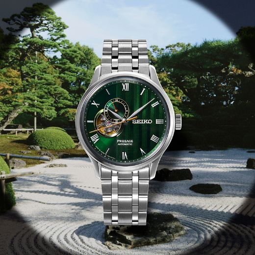 Picture of Seiko Presage ‘Japanese Zen Gardens’ in Fern green
