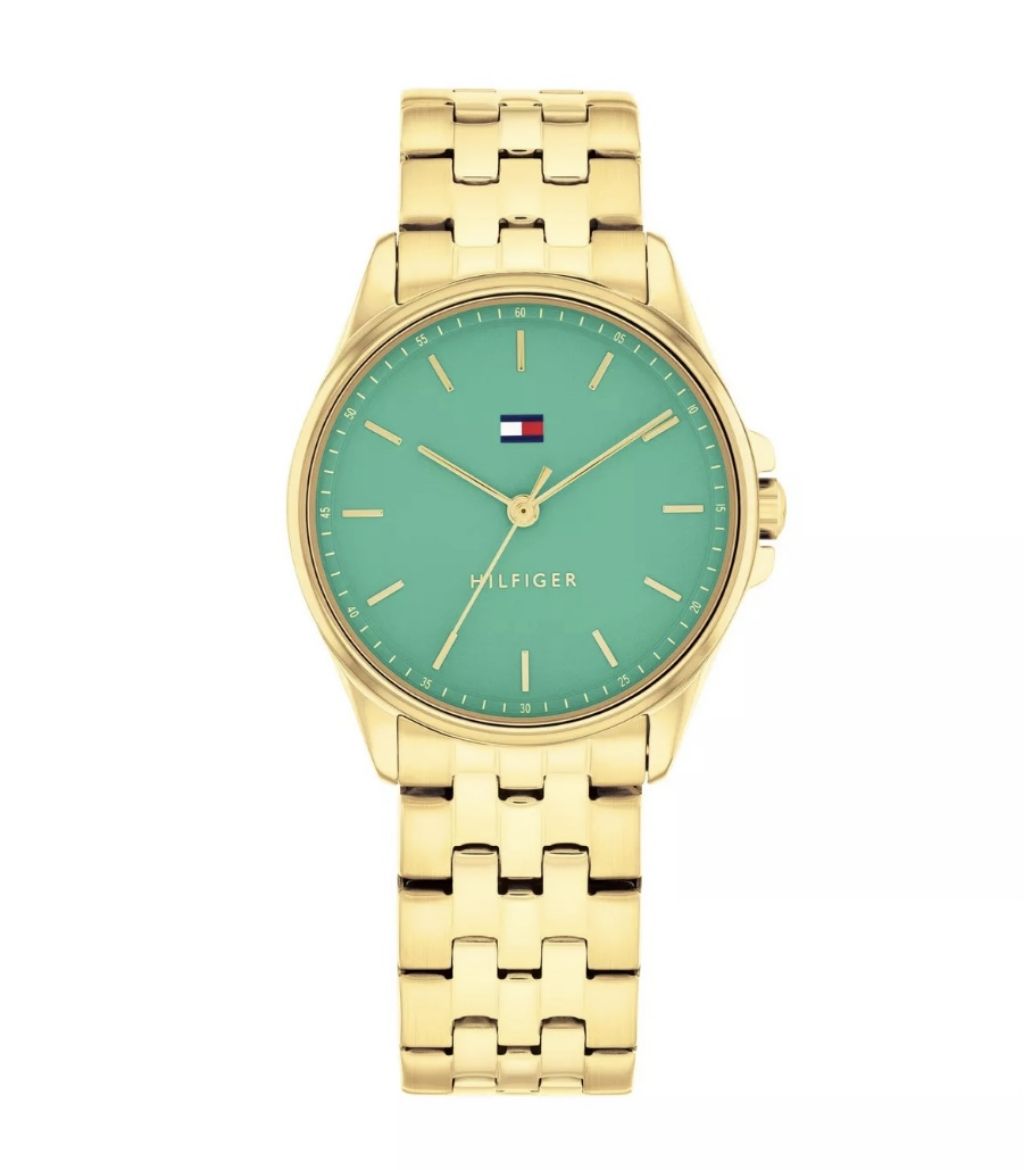 Picture of Jade 18ct Gold Plated Watch with Teal Dial