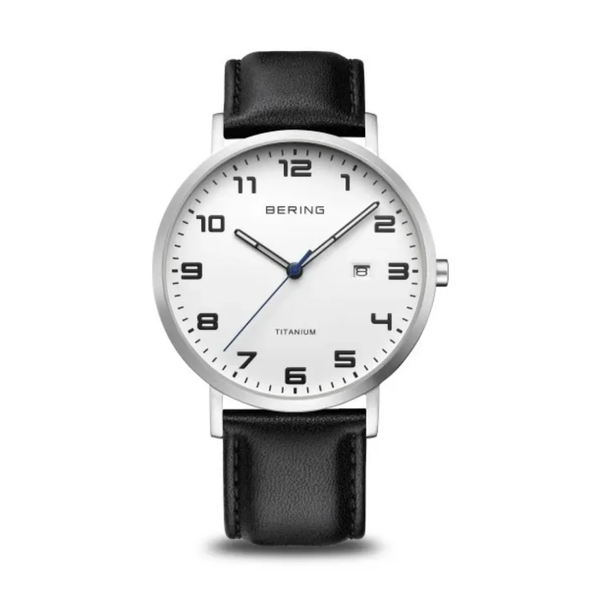 Picture of Numbered Black Leather Strap Watch 