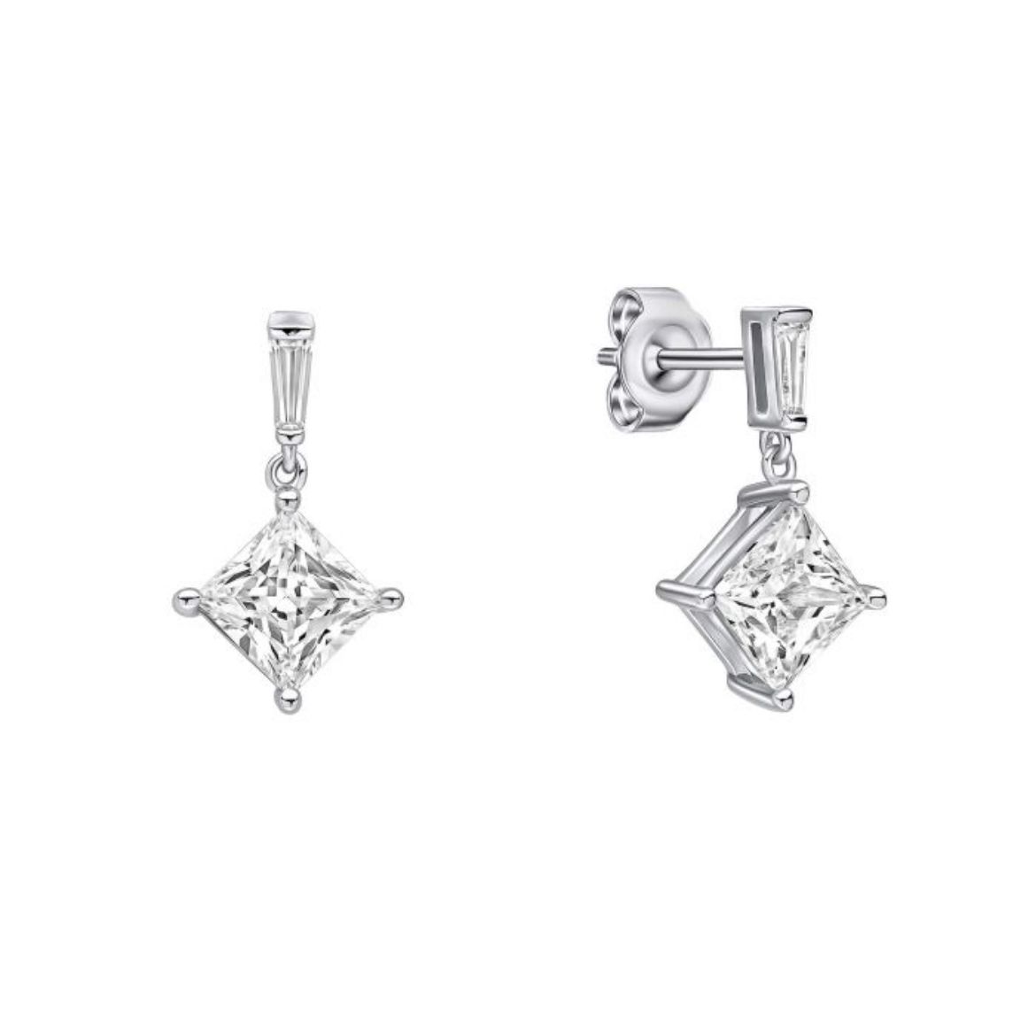 Picture of  Princess Cut Drop Earrings