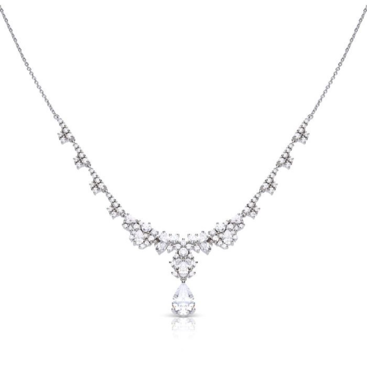 Picture of Diamonfire Ornate Statement Teardrop Necklace