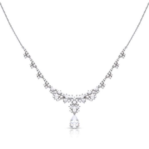Picture of Diamonfire Ornate Statement Teardrop Necklace