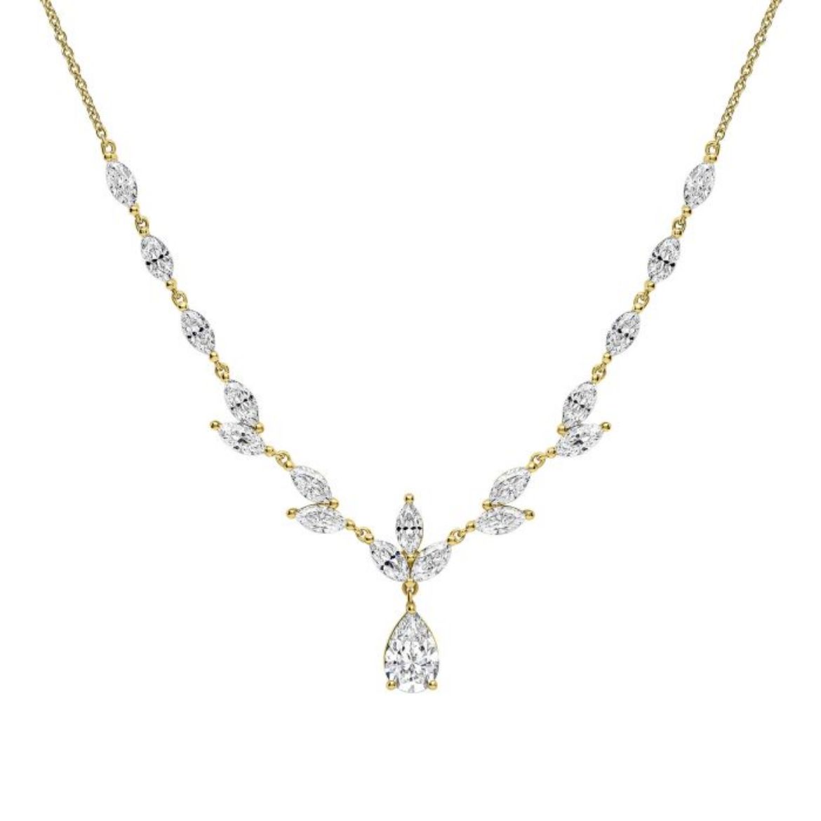 Picture of Vine Leaf Necklace with Teardrop Drop
