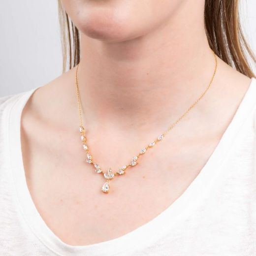 Picture of Vine Leaf Necklace with Teardrop Drop