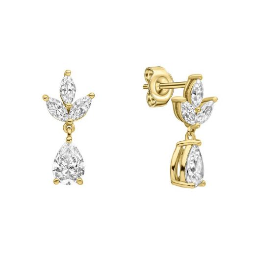 Picture of Vine Leaf Earrings with Teardrop Drop