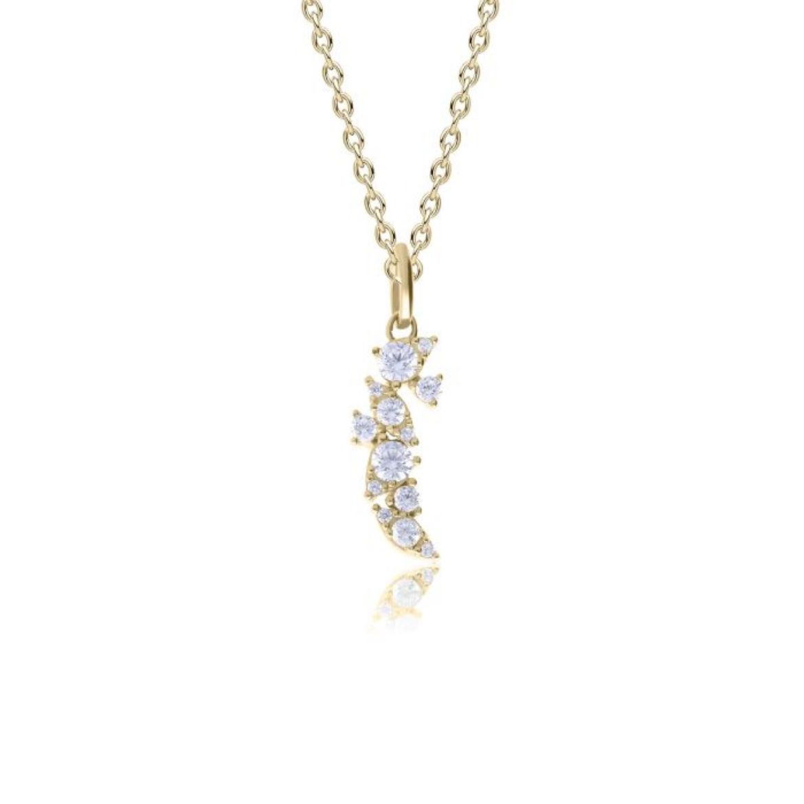 Picture of Cluster Zirconia Drop Pendant Gold 