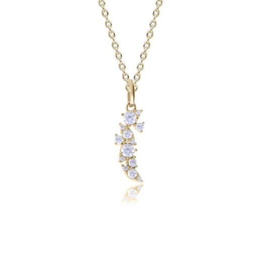 Picture of Cluster Zirconia Drop Pendant Gold 