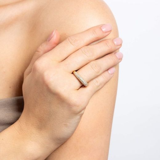 Picture of Pave Set Dome Ring Gold