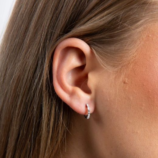 Picture of Baguette Zirconia Hoop Earrings 