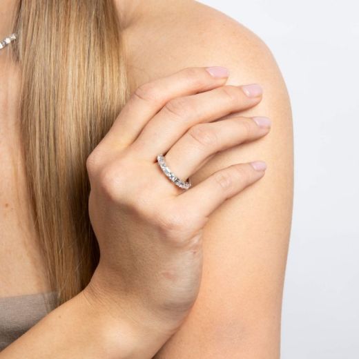 Picture of Baguette and Round Zirconia Ring