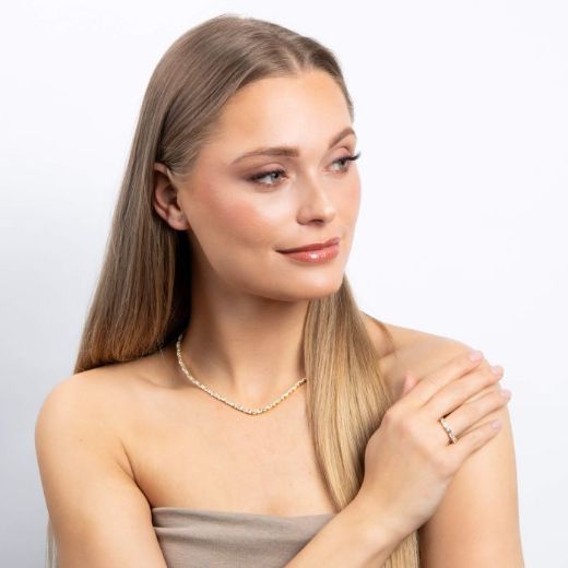 Picture of Baguette and Round Zirconia Ring