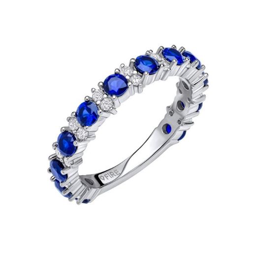 Picture of Diamonfire Sapphire Two Tone Zirconia 3/4 Eternity Ring
