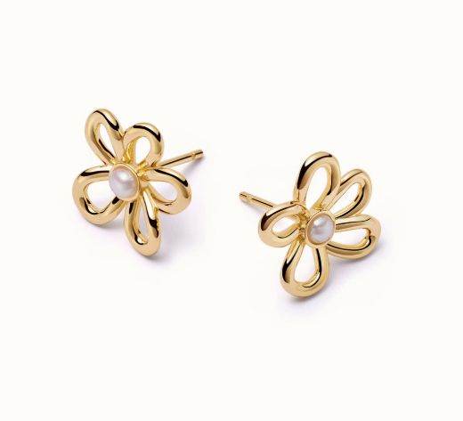 Picture of Daisy Bow 18ct Gold Plated Stud Earrings