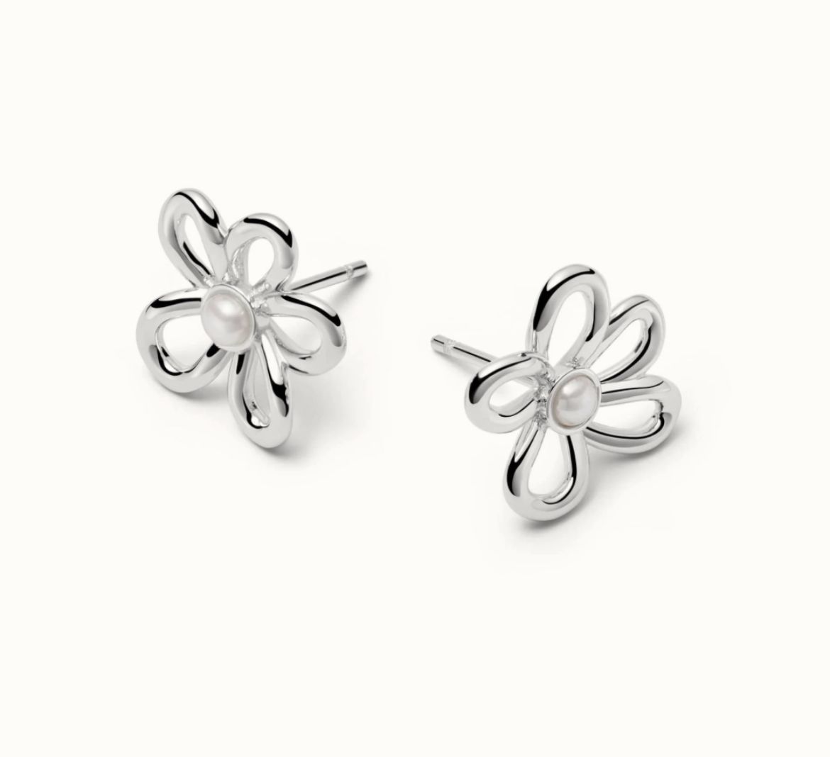 Picture of Daisy Bow Silver Stud Earrings