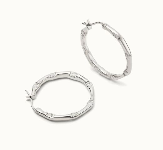 Picture of Estée Lalonde Goddess Glow Silver Hoop Earrings