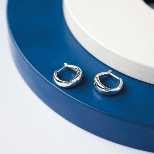 Picture of Bevel Cirque Small Hinged Huggie Hoop Earrings